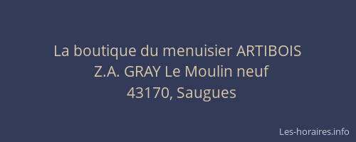 La boutique du menuisier ARTIBOIS