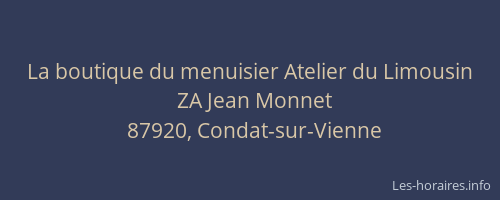 La boutique du menuisier Atelier du Limousin