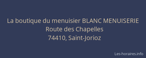 La boutique du menuisier BLANC MENUISERIE