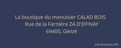La boutique du menuisier CALAD BOIS