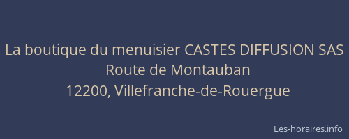 La boutique du menuisier CASTES DIFFUSION SAS