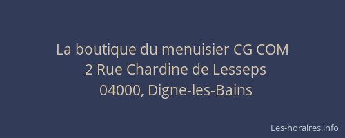 La boutique du menuisier CG COM