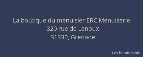 La boutique du menuisier ERC Menuiserie