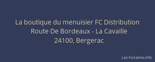 La boutique du menuisier FC Distribution