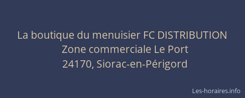 La boutique du menuisier FC DISTRIBUTION