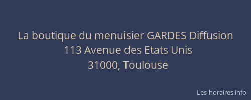 La boutique du menuisier GARDES Diffusion