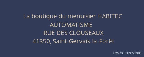 La boutique du menuisier HABITEC AUTOMATISME
