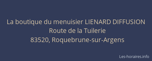 La boutique du menuisier LIENARD DIFFUSION