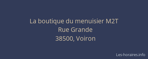 La boutique du menuisier M2T