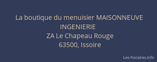 La boutique du menuisier MAISONNEUVE INGENIERIE