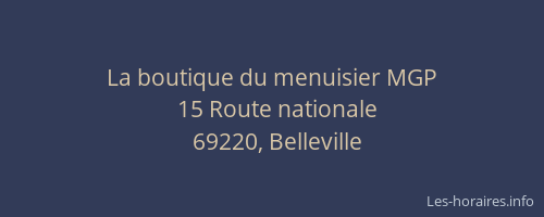 La boutique du menuisier MGP