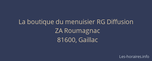 La boutique du menuisier RG Diffusion