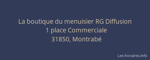La boutique du menuisier RG Diffusion