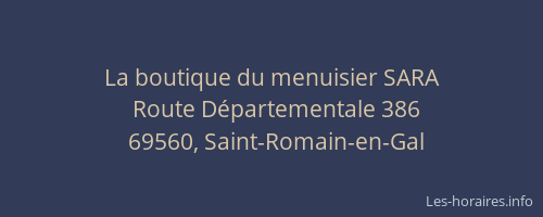 La boutique du menuisier SARA