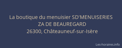 La boutique du menuisier SD'MENUISERIES