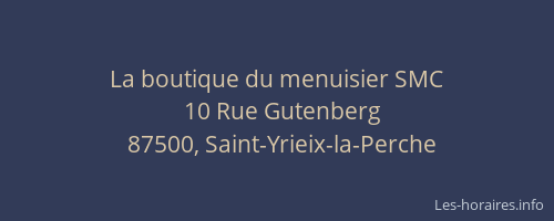 La boutique du menuisier SMC