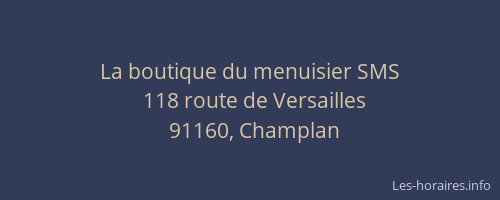 La boutique du menuisier SMS