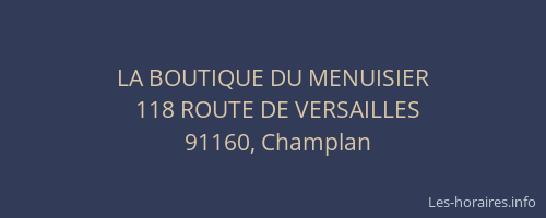 LA BOUTIQUE DU MENUISIER