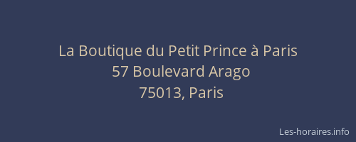 La Boutique du Petit Prince à Paris
