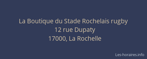 La Boutique du Stade Rochelais rugby