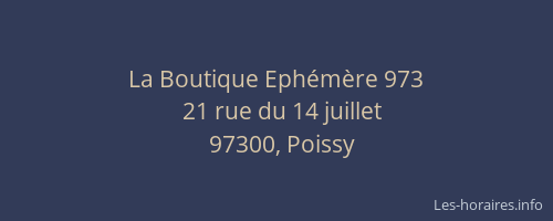 La Boutique Eph&eacute;m&egrave;re 973