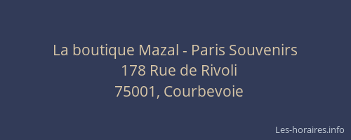 La boutique Mazal - Paris Souvenirs