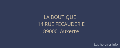 LA BOUTIQUE