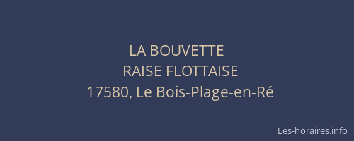 LA BOUVETTE