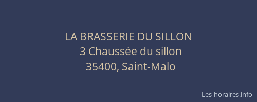 LA BRASSERIE DU SILLON