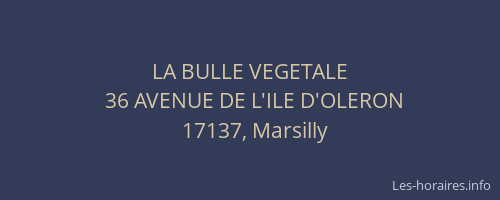 LA BULLE VEGETALE