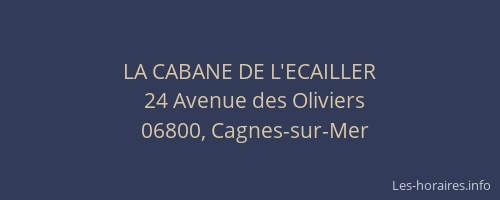 LA CABANE DE L'ECAILLER