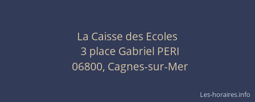 La Caisse des Ecoles