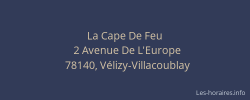 La Cape De Feu