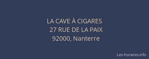 LA CAVE À CIGARES