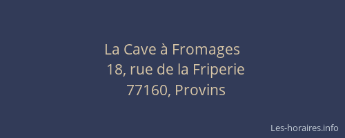 La Cave à Fromages