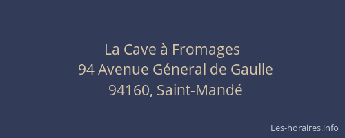 La Cave &agrave; Fromages
