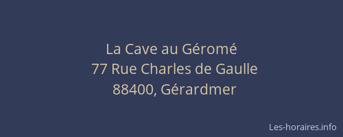 La Cave au Géromé