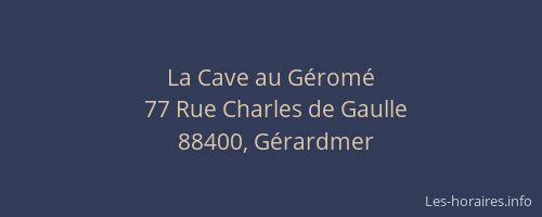 La Cave au G&eacute;rom&eacute;