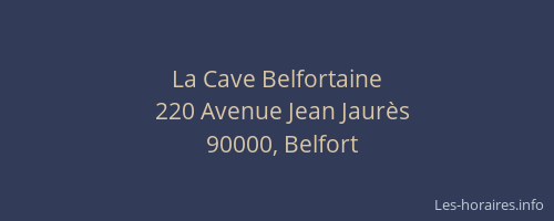 La Cave Belfortaine