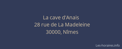 La cave d'Anais