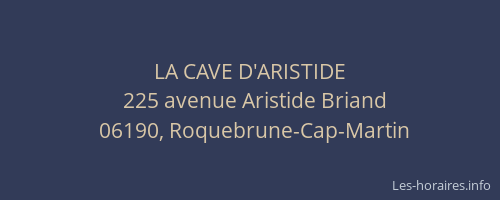 LA CAVE D'ARISTIDE