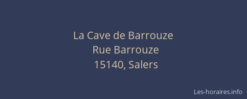 La Cave de Barrouze