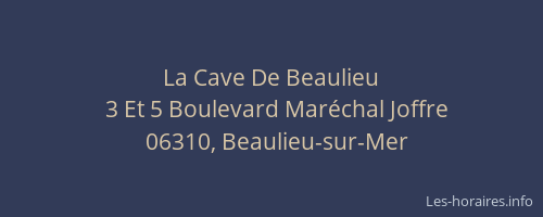 La Cave De Beaulieu