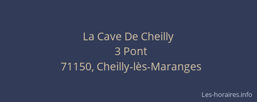 La Cave De Cheilly