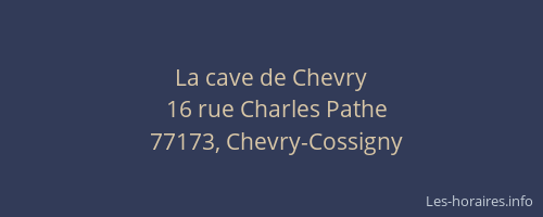 La cave de Chevry