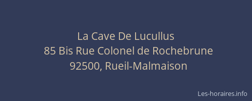 La Cave De Lucullus