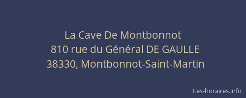 La Cave De Montbonnot
