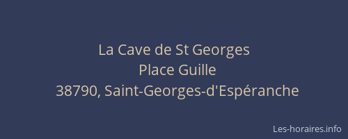 La Cave de St Georges