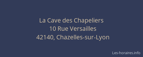 La Cave des Chapeliers
