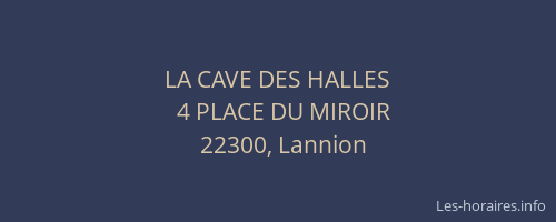 LA CAVE DES HALLES